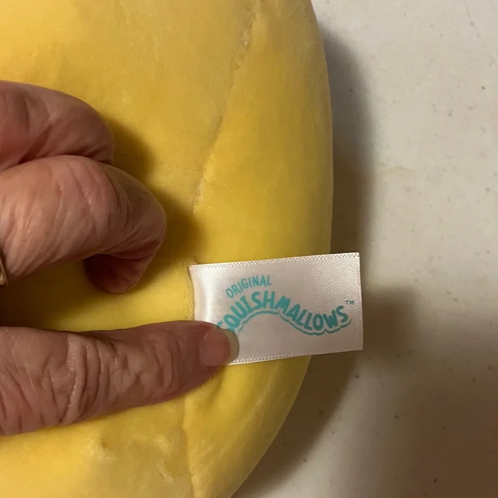 NWT Squishmallows Triston Yellow Plush with Purple Bow